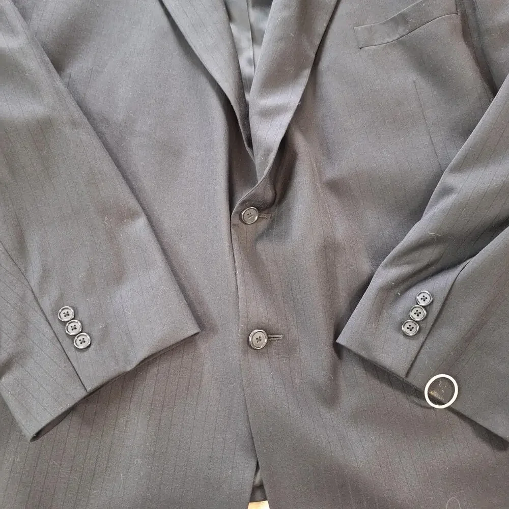 Henry Grethel Suit Jacket Mens 50R Black Stripe Ventless 2 Button Formal